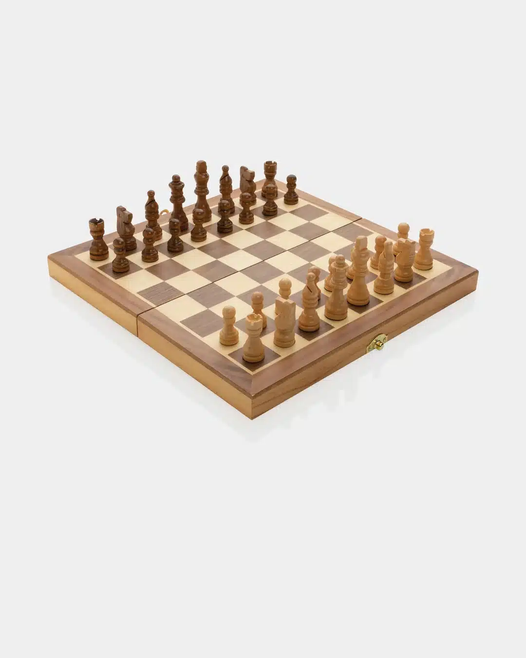 Luxe houten opvouwbaar schaakspel