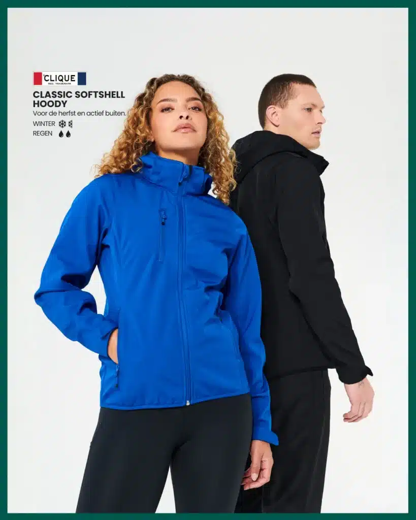 Clique Classic Softshell Hoody gedragen door een model