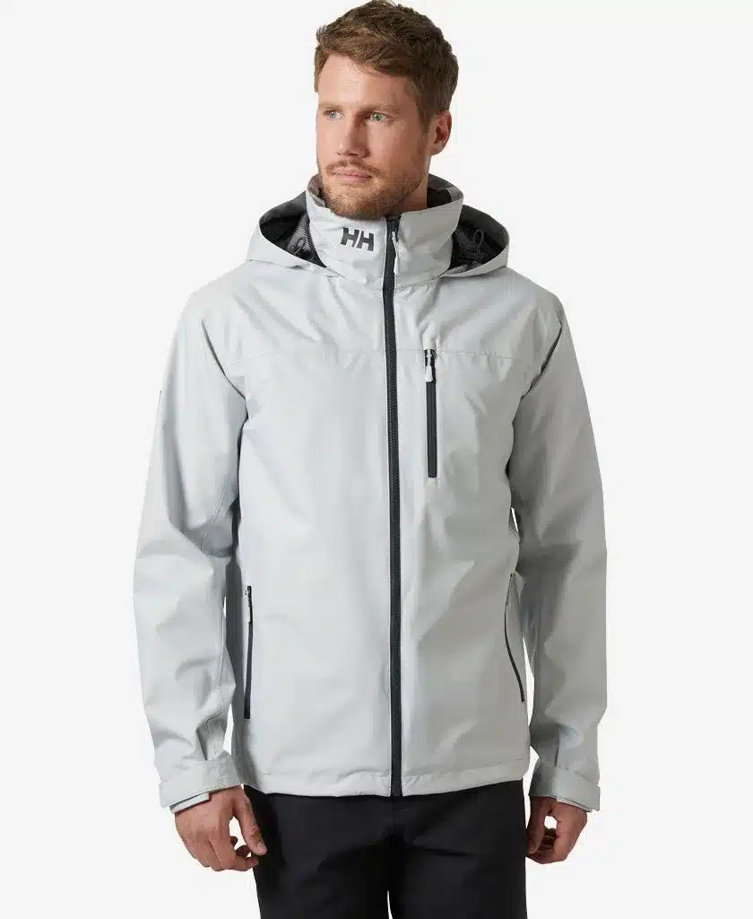 Helly Hansen Crew Hooded Jacket 2.0 grey fog, waterdichte regenjas met logo
