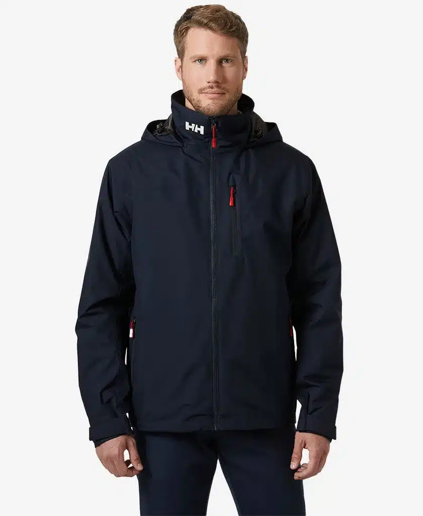Helly Hansen Crew Hooded Midlayer Jacket 2 navy met kap, bedrijfsjas met logo