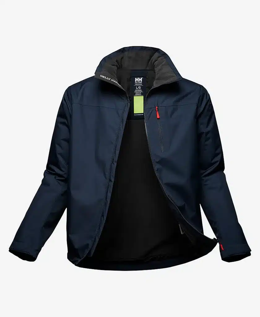 Helly Hansen Crew Midlayer Jacket 2.0 in navy, zeiljas om te borduren met bedrijfslogo