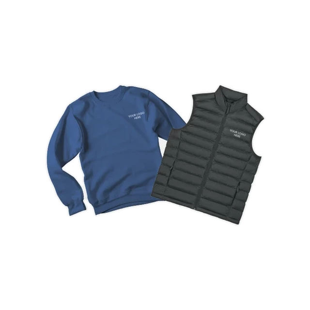 Sweater en bodywarmer met logo