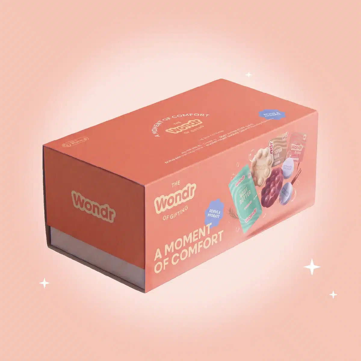 WONDR giftbox A Moment of Comfort met 4 verzorgingsproducten