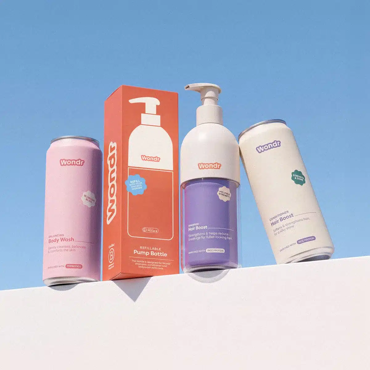 WONDR Liquids Full Routine met navulbare pompflessen
